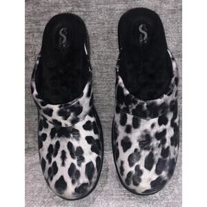 Softwalk Marietta Black Leopard Clogs Women’s Size 9N